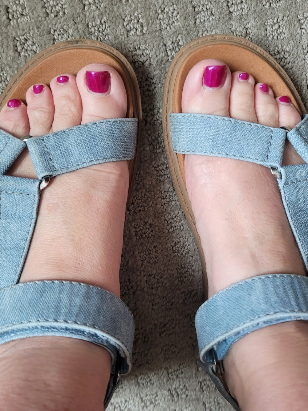 Light Blue Denim Strap Women's Sandals Size 7
